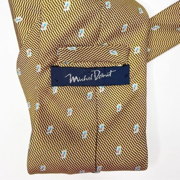 Michel Domit Other - Michel Domit Men's 100% Silk Tie Italian gold yellow print